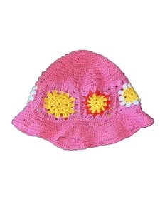Cappello Crochet - Fatto a Mano - MADE IN ITALY - 100% Cotone - Rosa - Foto 1 di 1