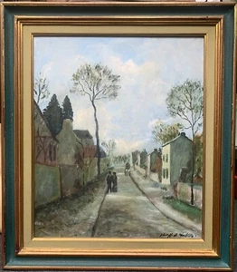 TABLEAU HUILE SUR TOILE DE PHILIPPE DE LESTRANGE - ROUTE DE LOUVECIENNES - Picture 1 of 6