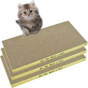 Cardboard Cat Scratcher 3 Pack Refill Reversible Cat Scratching Pad Durable Cat - Picture 1 of 1
