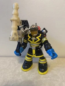 Vintage 1997 Rescue Heroes Manny Hattan Fisher Price Fireman With Water Cannon - Picture 1 of 14