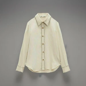 CAMICIA ZARA NUOVA STRASS BEIGE GEMMA TAGLIA S REF. 4786/336 - Foto 1 di 5