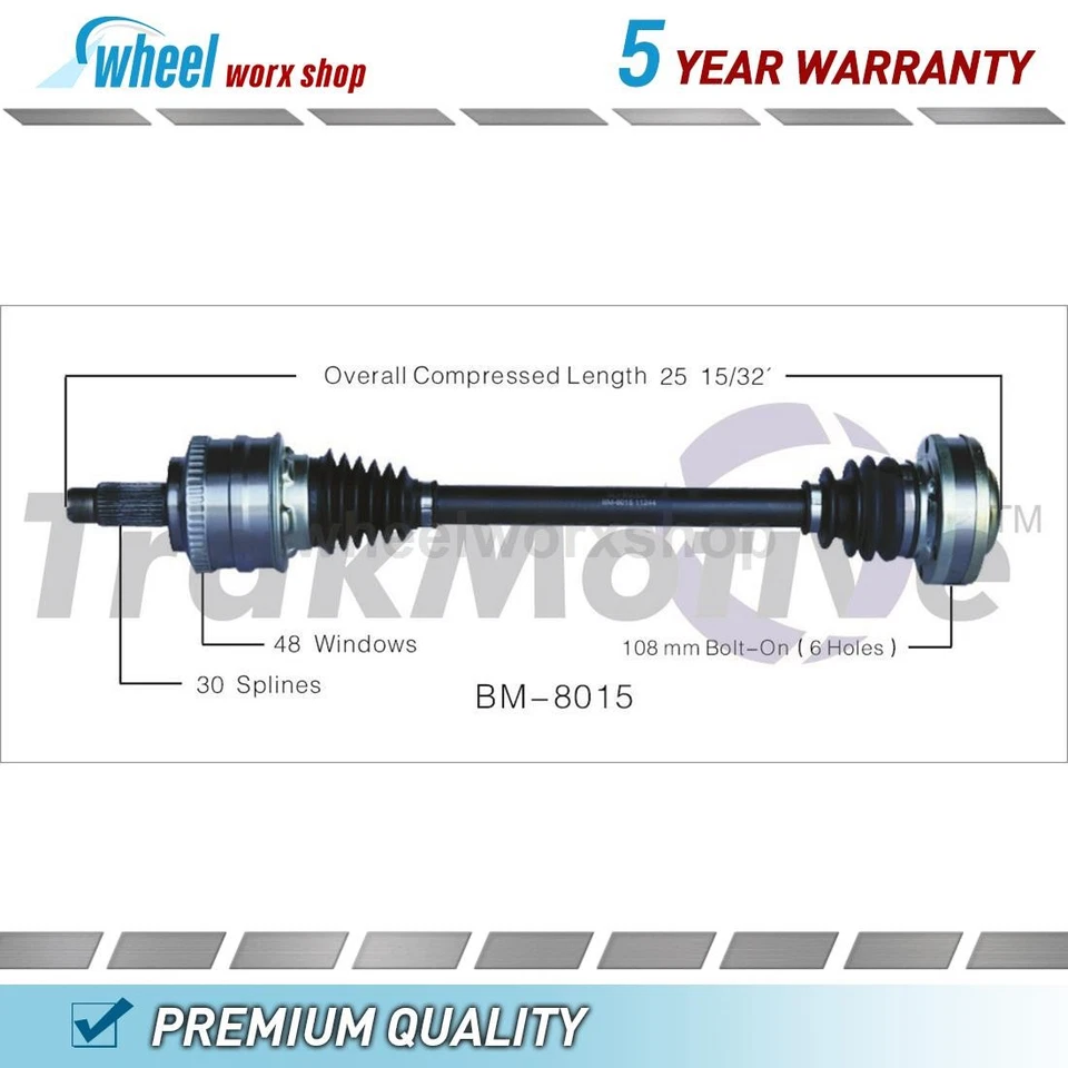 Eje trasero derecho CV junta CV para BMW 850Ci 5,4L tracción trasera 1995 1996 1997 1998 Foto 1 de 1