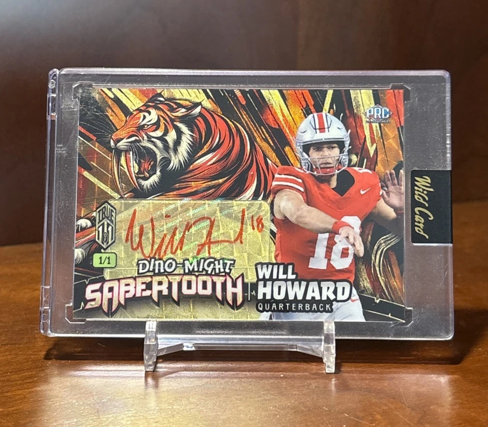 2024 Will Howard Gold Vinyl Dino-Might Sabertooth Rookie Autograph # 1/1 - Image 1 of 1