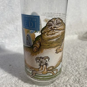 Burger King ROTJ Star Wars 1983 Jabba The Hut Leia Glass Coca-Cola Free Shipping - Picture 1 of 4