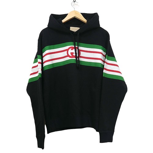 GUCCI Pullover Felpa con Cappuccio 646953 Taglia Xs Nero Pedone Pedicolo Perizia