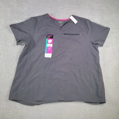 Blusa Médica Scrubstar Para Mujer Temporada Cuello en V Talla XL Gris Grafito Peltre Foto 1 de 4