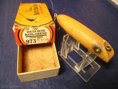 VINTAGE SOUTH BEND BASS ORENO #973 LUM FISHING LURE W BOX COLLECTIBLE - Image 1 of 4