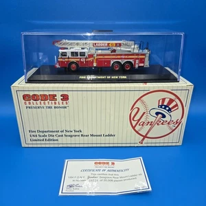 Code 3 Seagrave Rear Mount Ladder 49 FDNY Fire Department New York Yankees 1/64 - Picture 1 of 11