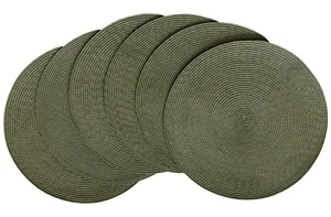 Juego de 6 manteles redondos tejidos para mesa de comedor lavables de 15 pulgadas oliva - Imagen 1 de 8