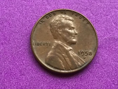 1958D LINCOLN WHEAT CENT WITH FILLED DATE ERROR - Image 1 of 4