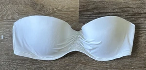 Top de natación Victoria's Secret Bandeau sin tirantes con aros tazas moldeadas blanco 34C - Imagen 1 de 9