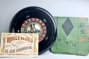 Vintage Wooden 12in JAL Roulette Wheel And Mat - Picture 1 of 14