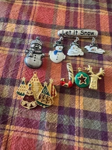 Lote de 4 broches firmados de Navidad y muñeco de nieve Newpro Danecraft SFJ TC Estate - Imagen 1 de 7