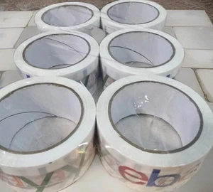eBay Logo Tape x6 Rolls Branded Shipping Tape Color 2" x 75 yd Packing Packaging - Picture 1 of 2