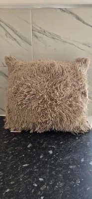 Home Essentials Beige Fluffy Cushion With Insert - Image 1 of 4