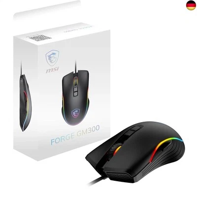 MSI Forge GM300 Gaming-Maus ? 7200 DPI optischer Sensor, symmetrisch, 10 Mio. - Bild 1 von 4