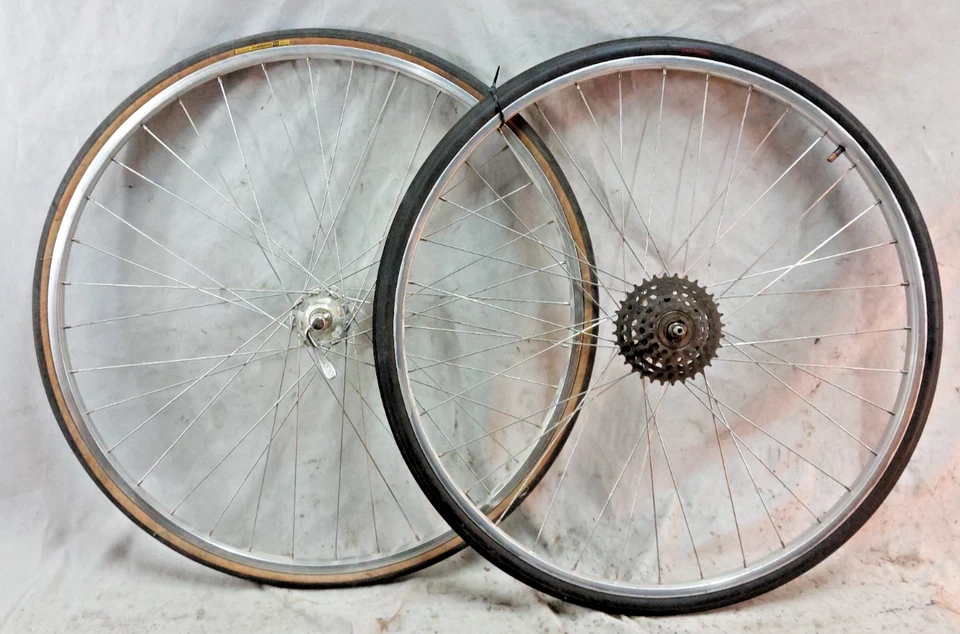 Sunshine Araya Vintage 27" Road Bike Wheel Set Freewheel 126/100 High Flange QR~ - Image 1 of 4