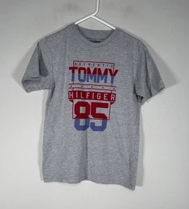 Tommy Hilfiger Shortsleeve T-Shirt Top Kids Large 14/16 Gray Logo Casual - Picture 1 of 8