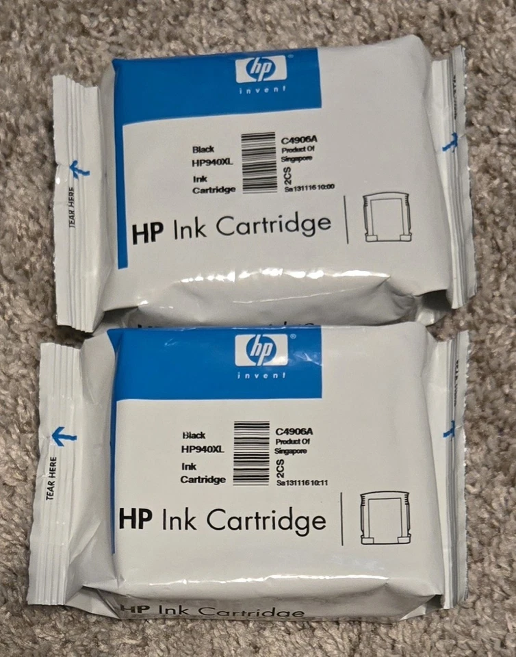 Genuine HP 940XL C4906A Black Ink 2 Cartridge New Sealed No Box - Image 1 of 1