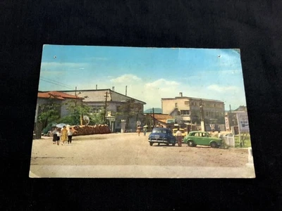 Carte postale Hokkaido années 60 Yunokawa Onsen Town & Classic Car occasion 66j - Photo 1/4