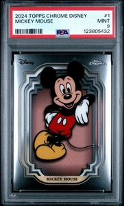 2024 TOPPS CHROME DISNEY CARD # 1 MICKEY MOUSE GRADED PSA 9 MINT - Picture 1 of 2