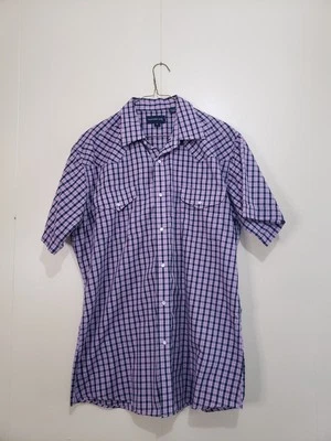 Camisa Panhandle Slim Para Hombres L 16 Púrpura Cuadros Perla Occidental Frente a Presión Clásica  Foto 1 de 4