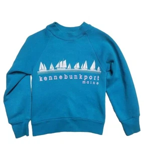 Vintage 80s Kennebunkport Sweatshirt Kids Blue Small 6-8 - Picture 1 of 3