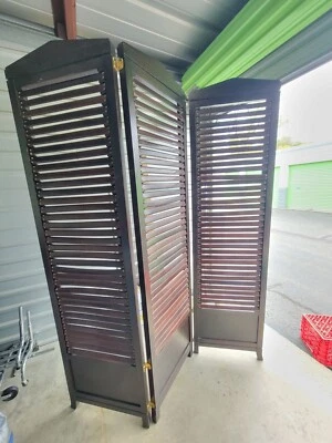 Ralph Lauren Leather Screen Room Divider 3-Panel - Image 1 of 4