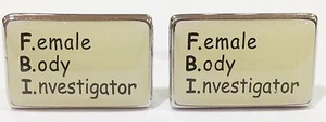 NOVEDAD FBI CUERPO FEMENINO INVESTIGADOR HOMBRE PUÑO ESLABONES DE VESTIDO GEMELOS (#1014) - Imagen 1 de 1