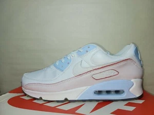 RARE Size 10.5 Nike Air Max 90 White Hydrogen Blue Crimson One of One CW5569-100 - Picture 1 of 8