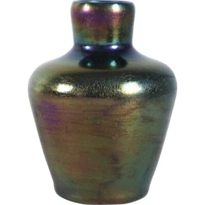 Antiguo jarrón inglés inglés de vidrio de bronce iridiscente Thomas Webb c. 1880 - Imagen 1 de 4