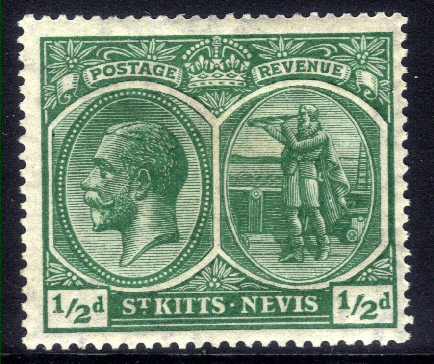 St Kitts & Nevis 1920 - 22 KGV 1/2d Blue Green MM SG 24 ( G779 ) - Image 1 of 1