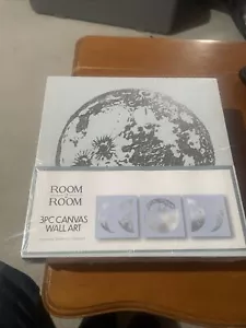Room 2 Room 3 Piece Canvas Wall Art Moon Phases Each Frame ~ 8”x 8” - Picture 1 of 12