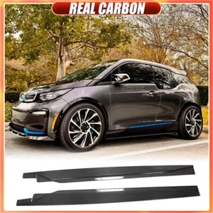 For BMW I3 I01 i3S 2014-2022 REAL CARBON Side Skirt Extension Lip Spoiler Panel - Picture 1 of 16