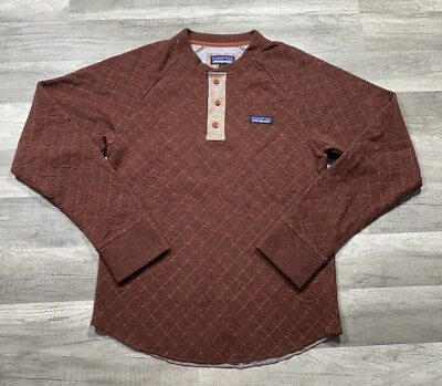 Patagonia Women's Wool Blend Diamond Quilt Henley Burnished Red Size Small - Image 1 of 4