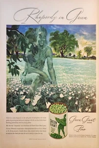 Guisantes gigantes verdes 1947 anuncio vintage phapsody en verde - Imagen 1 de 1