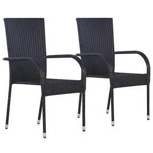 Lechnical Stackable Garden Chairs 2 Pieces. Garden Chairs Stacking Chair V2E2 - Picture 1 of 6