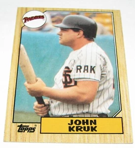 San Diego Padres 1987 Topps Baseball John Kruk Rookie Card #123 FREE SHIPPING - Picture 1 of 3
