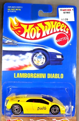 1991 风火轮蓝卡 #227 LAMBORGHINI DIABLO 黄色带铬 UH Sp 变体 — 第 1/4 张图片