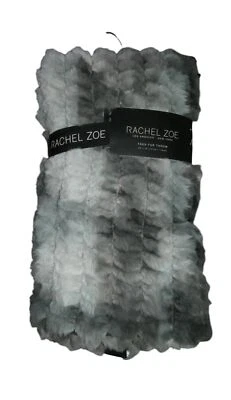 Manta gris de piel sintética Rachel Zoe mezcla 50 x 70 pulgadas nueva con etiquetas Foto 1 de 4