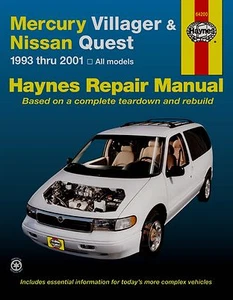 Manuale riparazione Mercury Villager & Nissan Quest 1993-2001 tutti i modelli Haynes 64200 - Foto 1 di 1