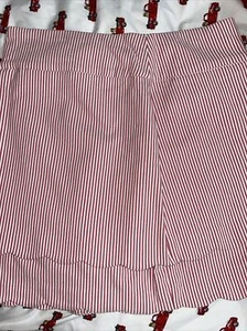 Crown & Ivy  NWT Size 6 Pull on Skort Red White Striped Scalloped Double Hems - Picture 1 of 5