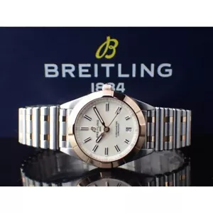 Breitling Chronomat Quartz Chronometer Ivory Dial Ladies Watch - U77310101A1U1 - Picture 1 of 13