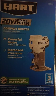 Router de ajuste inalámbrico HART 20 voltios (batería no incluida) profundidad fácil de ajustar Foto 1 de 3