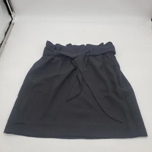 EXPRESS TIE WAIST PAPER BAG SKIRT BLACK SIZE Small WOMENS Pockets - Picture 1 of 6