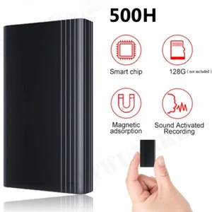 500 Hrs Mini Spy Voice Activated Recorder Digital Audio Magnetic MP3 Player 128G - Picture 1 of 15