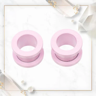 Plugs Matte Pastel Pink Screw Fit with Cubic Zirconias - Sold as a Pair Surgical - Image 1 of 4