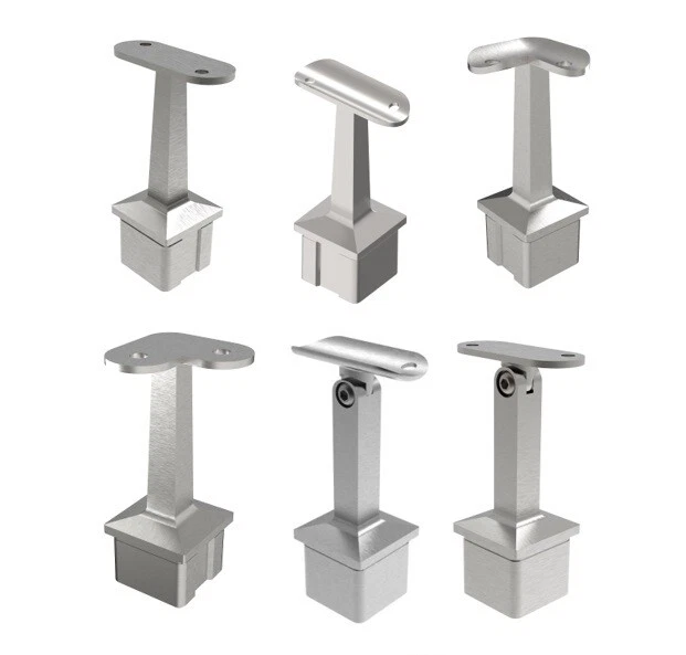 SELLON24 Acciaio Inox Corrimano Con Comune 40 x 2,0mm Montanti Tubo Quadrato Ringhiere