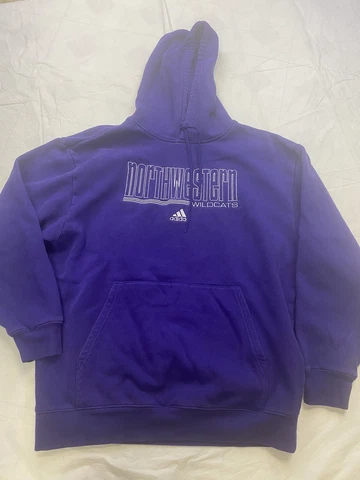Northwestern University Hoodie Sweatshirt Adidas Purple Size Medium Cover
