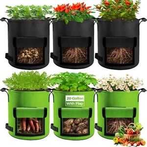 6 Pack Potato Grow Bags 20 Gallon with Flap Grow Bags for Growing Potatoes Du... - Picture 1 of 7